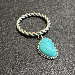 Justin Vintage Southwest Style Turquoise Charm Scarf Slide